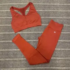Forever21 セットアップ リブ ORG (L)&(S)