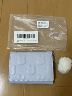 FARFADET うさぎ　ラベンダー　財布 ポンポン付き