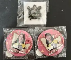 阪神タイガース3点セット♡タイガースガールズ♡缶バッチ♡藤川監督ピンズ