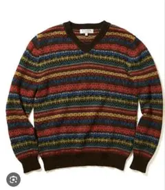 美品 ラッファモリーナ アルパカ 100％ マルチカラー ニット 総柄 長袖 L オンライン限定特価】アルパカ100% ニット カーディガン | Royal