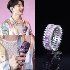 No.170R シンプルビジューラインリング 指輪 韓国 BTSジョングク着用