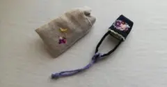 刺繍　ハンドメイド　手刺繍　巾着&キーホルダー
