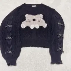 LIZLISA Twin Bears ニットトップス