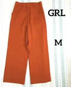 GRL✨オレンジ ワイドパンツ 前ポケット付きM
