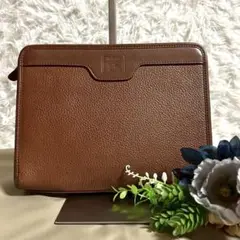 【美品】バーバリー セカンドバッグ クラッチバッグ ノバチェック ブラウン