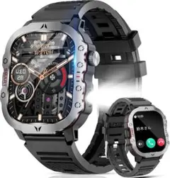 スマートウォッチ　【軍用規格 懐中電灯】 IP68防塵防水100　GPS運動