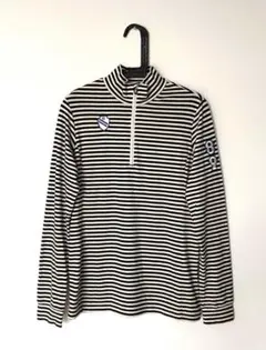 極美品!パーリーゲイツ☆秋冬ゴルフボーダーシャツハーフジップアップカットソー0