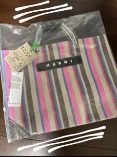 MARNI ★フラワーカフェ★ピンクやベージュスのトライプ トートバッグ★