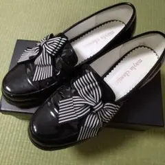 mayla classic ブラック ローファー リボン付き