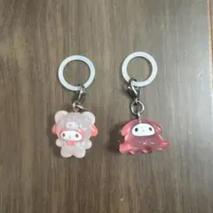 サンリオ　ガチャガチャ　めじるしアクセサリー　マイメロディ ラテクマ　めんだこ