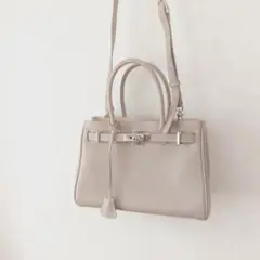 美品✨本革クロア型2wayトートバッグ グレージュセレモニー