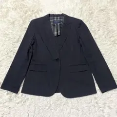 良品✨Burberry テーラード 1B サッカー生地 綿 絹 メガチェック L