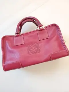 ロエベ LOEWE アマソナ ハンドバッグ 赤 レザー