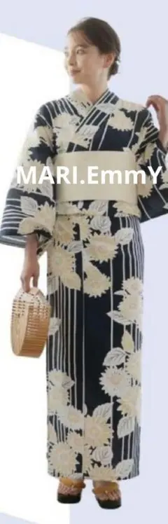 しまむら　marieまりえ 浴衣　ストライプ花柄　セパレートゆかた4点セット 2025年最新】しまむら marie 浴衣の人気アイテム - メルカリ