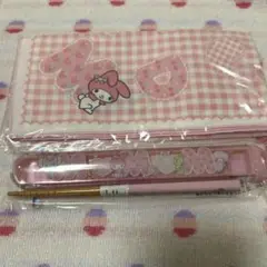 サンリオ激レア　２００９年製マイメロディ　ランチクロス、はし＆ケース