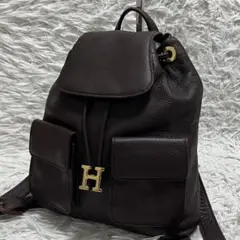 HIROFU ヒロフ　ミニリュック　ゴールド金具　ダークブラウン　バックパック