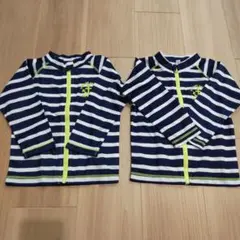 2枚セット　ラッシュガード 90cm　ネイビー　ボーダー