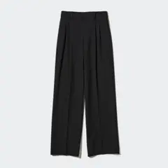 UNIQLO ユニクロ　タックワイドパンツ　ツータック　丈長め　ブラック　M