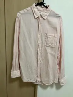 UNIQLO プレミアムリネンシャツ　ピンクLサイズ