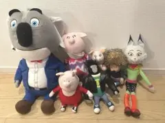 映画シングSING ぬいぐるみセットヌーシーアッシュジョニーロジータ SING/シング 人形 癒し ぬいぐるみ セット ジョニー バスター