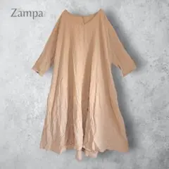 【style zampa ザンパ】　綿麻　リネン混　ワンピース　ロング　ゆったり