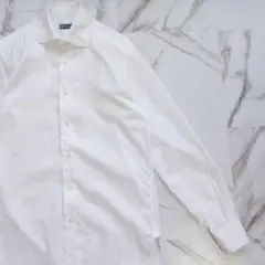 正規品 緑タグ Loro Piana コットンヘリンボーン L/Sシャツ 白
