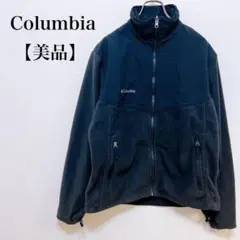 【美品】Columbia ナイロン×フリース 刺繍ロゴ 連結可能 フルジップ