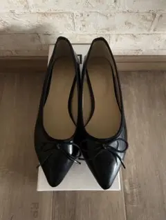 AZUL by moussy ブラックポインテッドトゥフラットシューズ Mサイズ