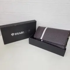 DIABLO 編み込みデザイン 長財布 ブラウン