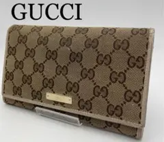 GUCCI グッチ GGキャンパス 長財布 がま口 ボタン オシャレ