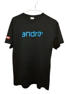 andro 黒 Tシャツ ロゴ入り
