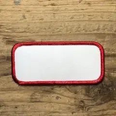 ネームワッペンベース ホワイトxレッド 約93mm x 約42mm