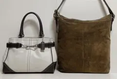 激安☆送料無料☆COACHコーチシグネチャーショルダー・ハンドバッグ2点セット☆
