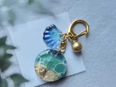 レジンキーホルダー　海塗り