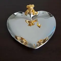 MIKIMOTO ハート型トレイ　くま&パール付き