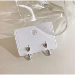 2way ミニティアドロップ スタッドピアス シルバー ポストS925 水滴