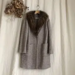 FABIANA FILIPPI フォックスファー ウールモヘヤシルク コート