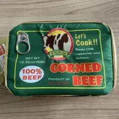 コーンビーフ缶デザイン ポーチ ゴールド