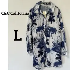 【タグ付き】C&C California パームツリー柄シャツ L