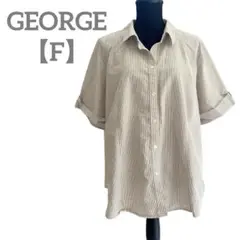 GEORGE 【F】半袖シャツ ストライプ ロールアップ カジュアル 春夏