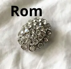 ビンテージ　Rom　ロム　ビジュー　シルバー　ブローチ　ジルコン　ペンダント