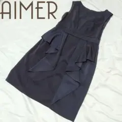 AIMER ノースリーブドレスワンピース ネイビー