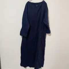 no.Y713【無印良品】ワンピース　ネイビー　XL ゆったり