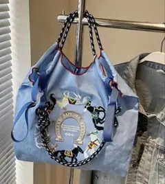 【匿名配送】刺繍エコバッグ　ストラップ付き　馬柄 トートバック