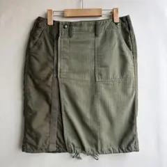 美品　ジョンブル　レディース　ミリタリー　ラップ　スカート　巻き　M オリーブ