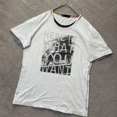 No. ホワイト グラフィックプリント Tシャツ L