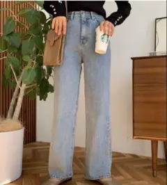 BLATE ウエストゴム　ストレッチ　ストレートデニム　Mサイズ