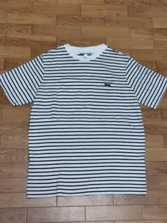 LACOSTE ラコステ ボーダー Tシャツ 鬼鹿の子生地