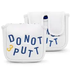 パターカバー マレット型対応 DO NOT 3 PUTT ゴルフカバー 白 刺繍