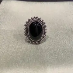 インド シルバーリング ブラックオニキス 925